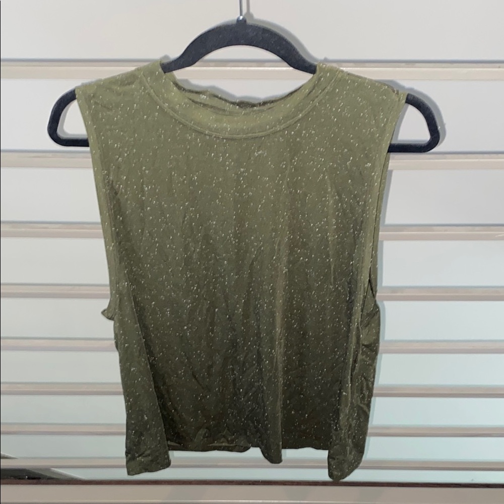 Lululemon Athletica Green Sleeveless Crop Muscle Tee